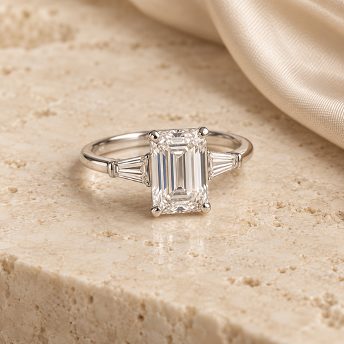 Amélie Emerald Trilogy Ring — design illustration
